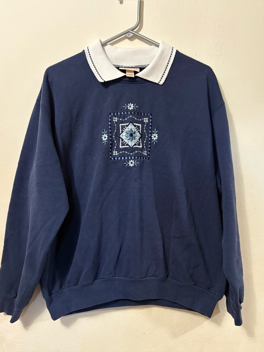 Women’s vintage TOPSTITCH BY MORNING SUN grandmacore sweater blue floral size XL
